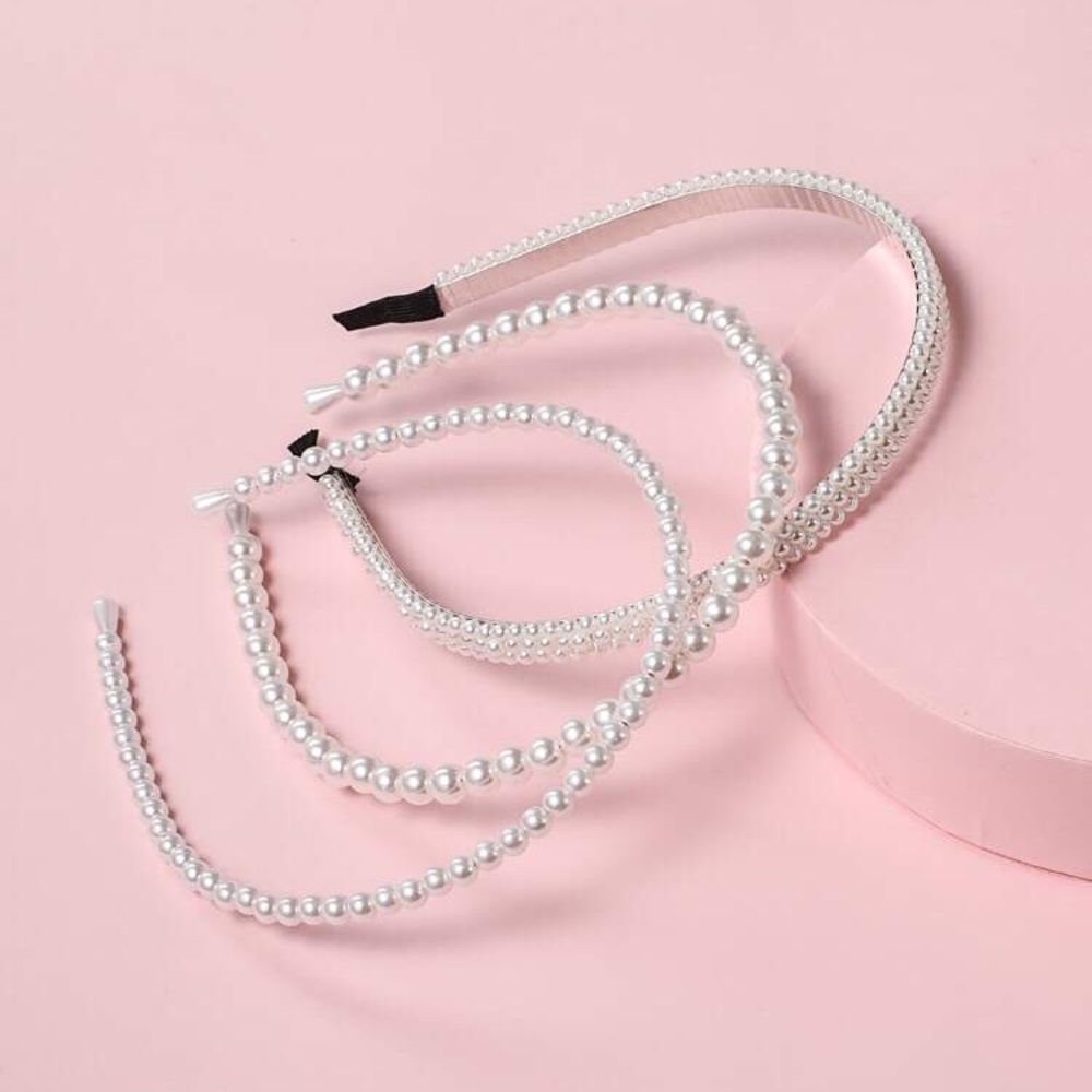 ZARA pearl headband set jumbo faux pearls - Picture 2 of 5